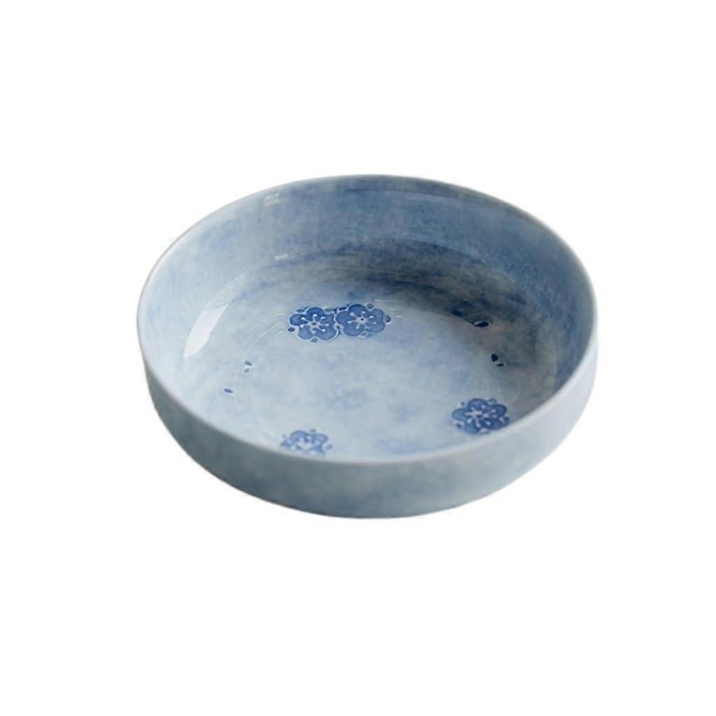 Mist Blue Ceramic Gongfu Tea Tray, Compact Elegant Design for Tea and Coffee Serving
