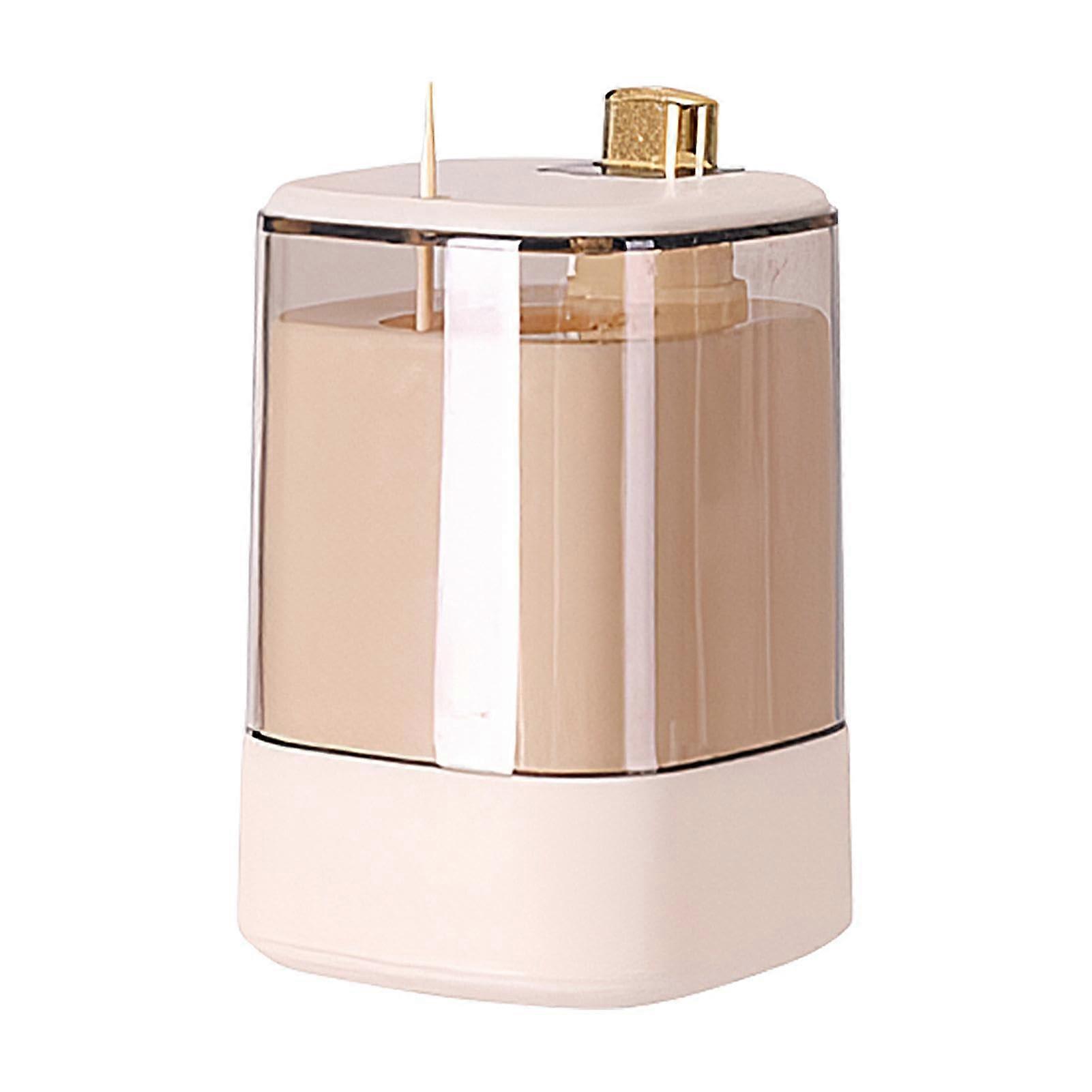 Automatic Toothpick Dispenser with Cover, Press Type Dustproof Holder, 80Piece Hygienic Storage