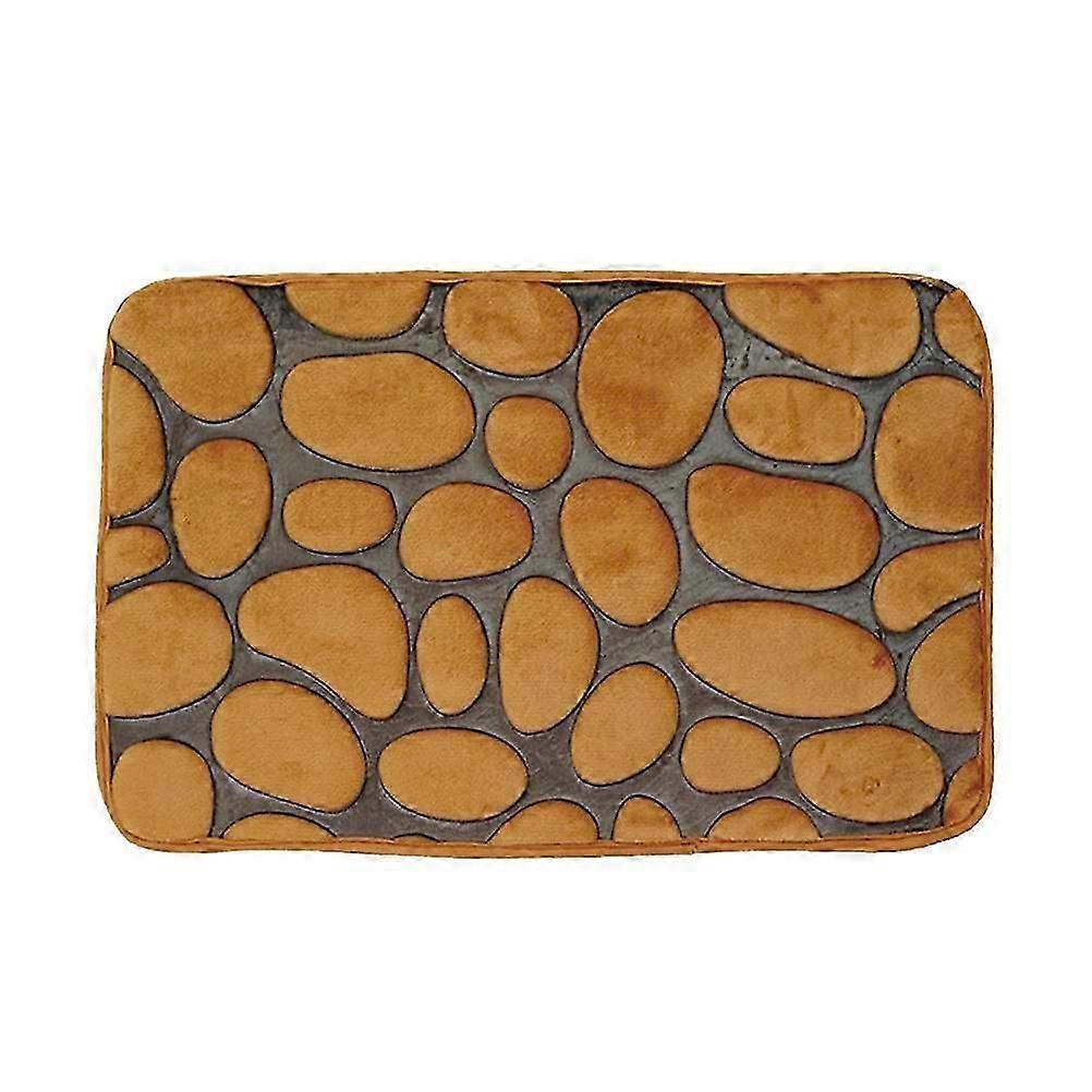 Floor Mat 3D Pebble Pattern for Non-Slip Bathroom Use 2Pcs