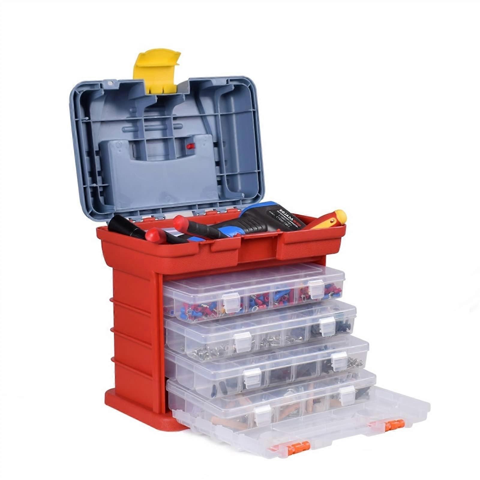 Fishing Tackle Box with Removable Trays, Multi Layer Adjustable Storage Case for Fishing Accessories