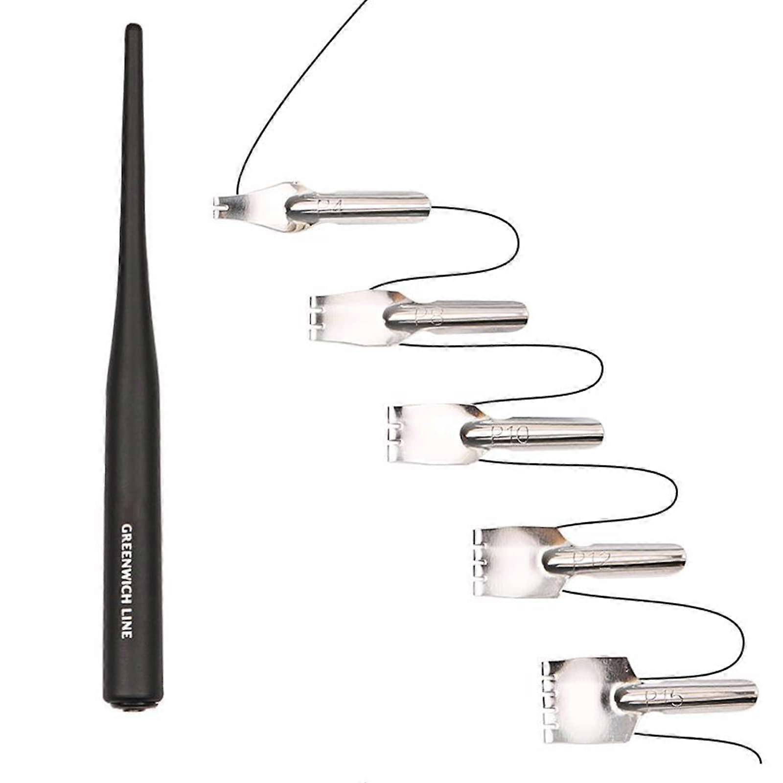 6Pcs Calligraphy Dip Pen Set with Multiple Nib Sizes for Gothic Lettering and Beginner Artists