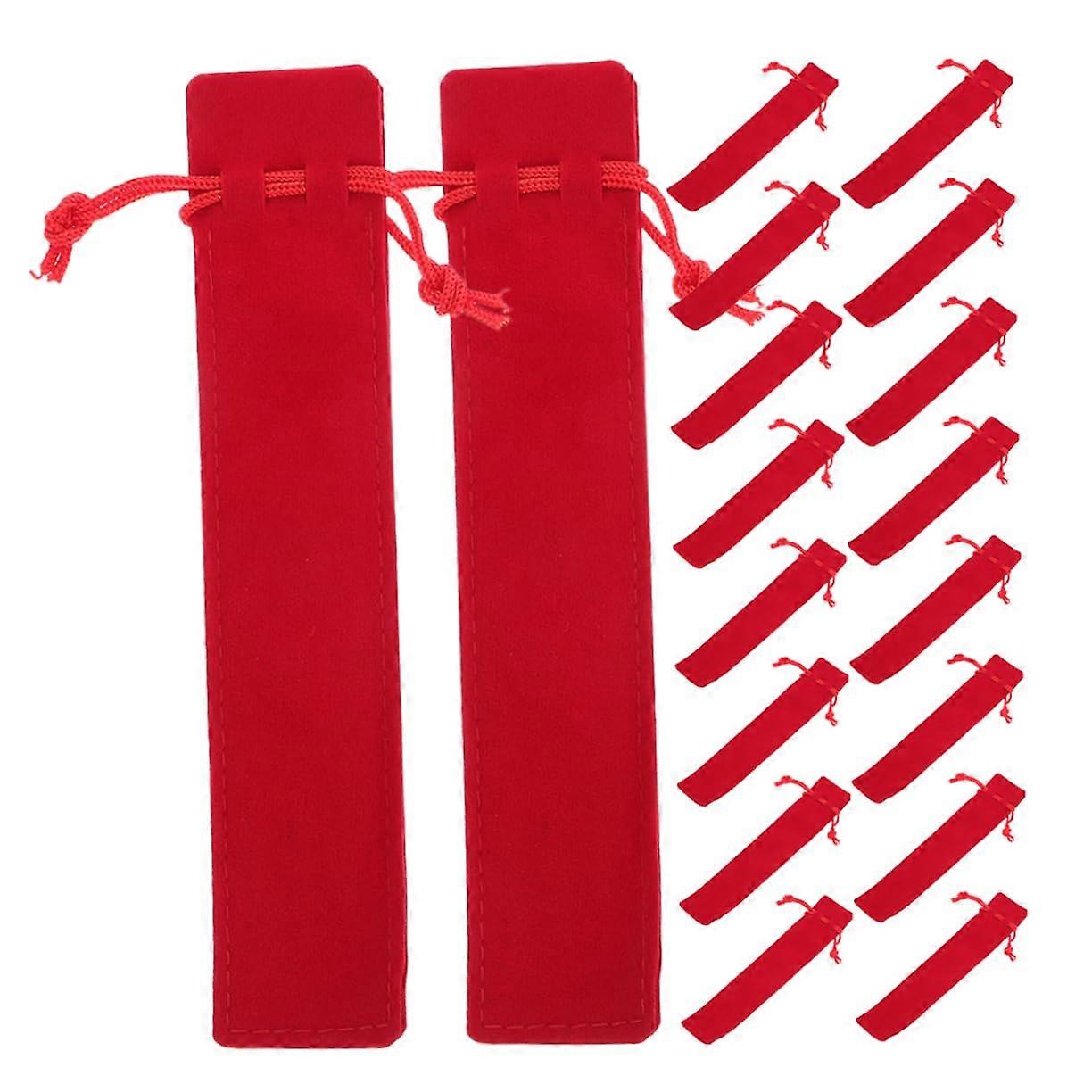 30pcs Soft Lint Drawstring Pen Pouches with Secure Closure for Universal Pen Protection