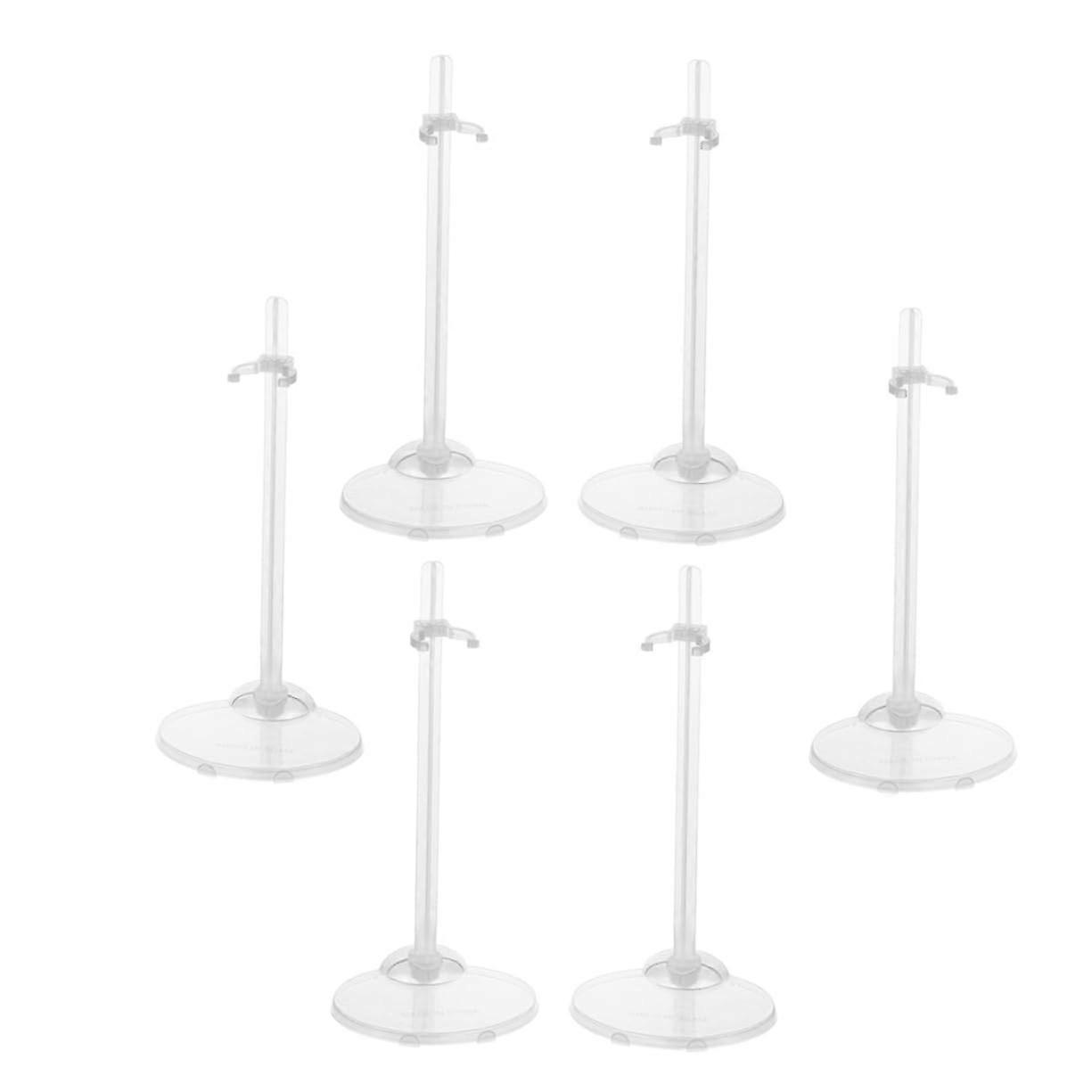 6pcs Clear Doll Display Stand Adjustable Holder Stable Support for Figures and Shows