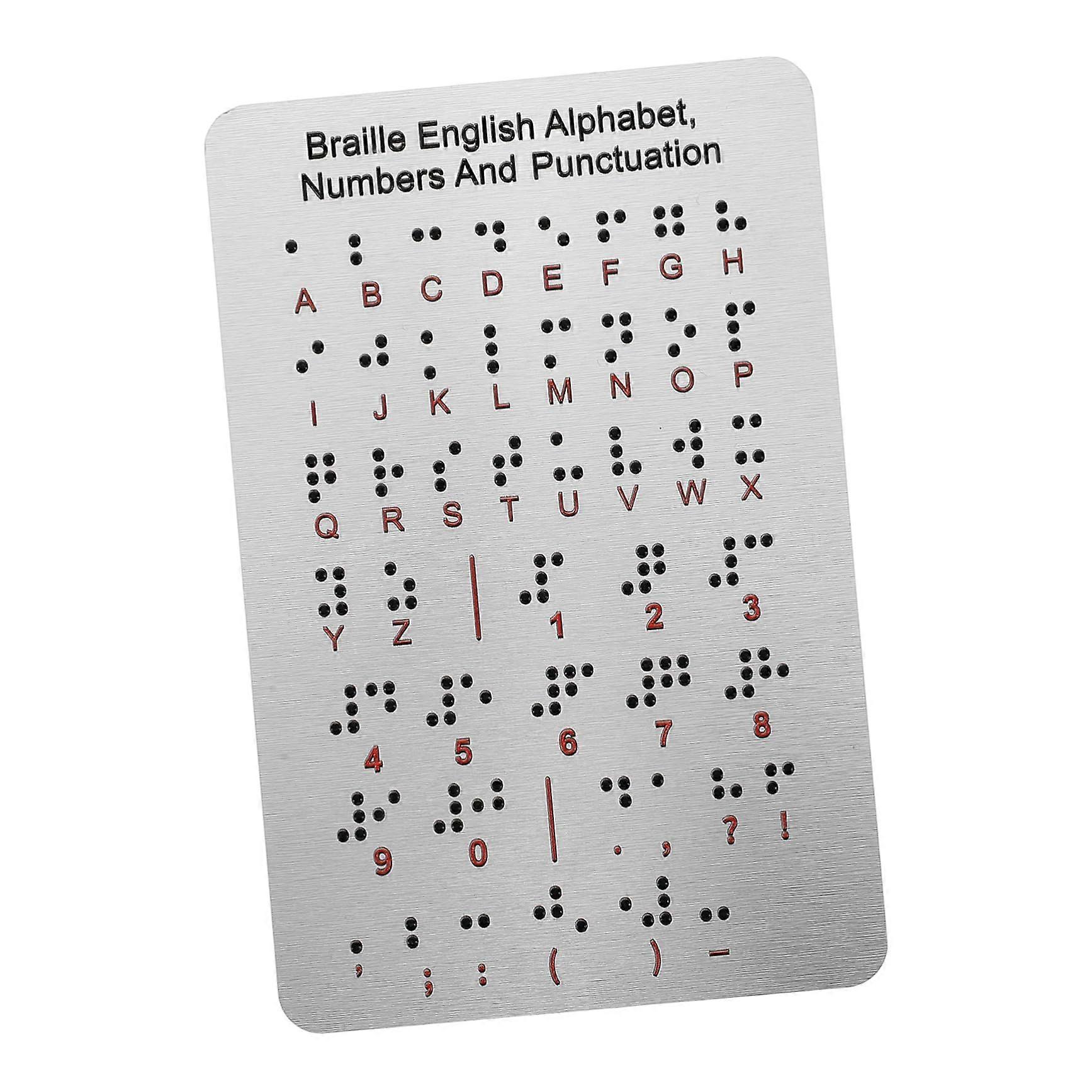 Braille Learning Board with Raised Dots Alphabet Chart for Visually Impaired Beginners