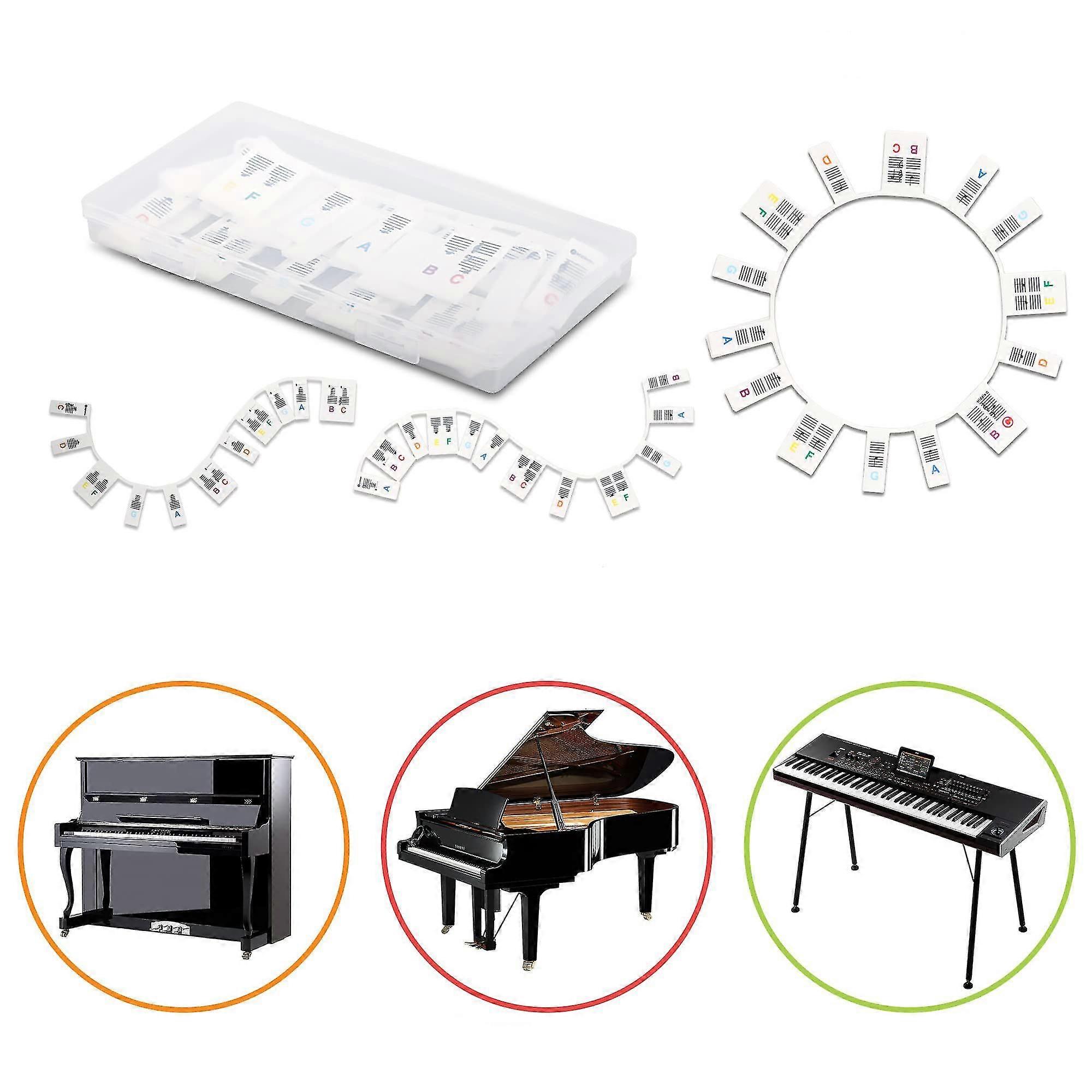 Piano Keyboard Note Labels Removable Silicone Piano Note Guide With Box