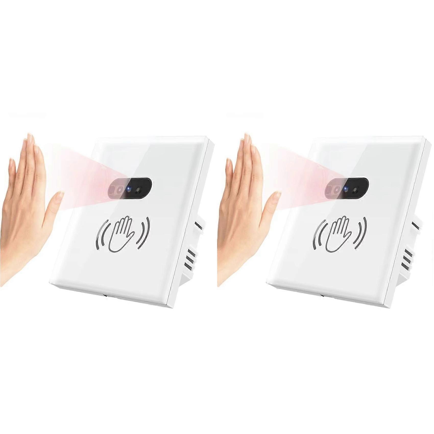 2X Infrare Wall Smart Light Switch IR Sensor No Need Touch AC110-240V EU Glass Screen Panel Switch Electrical EU Plug