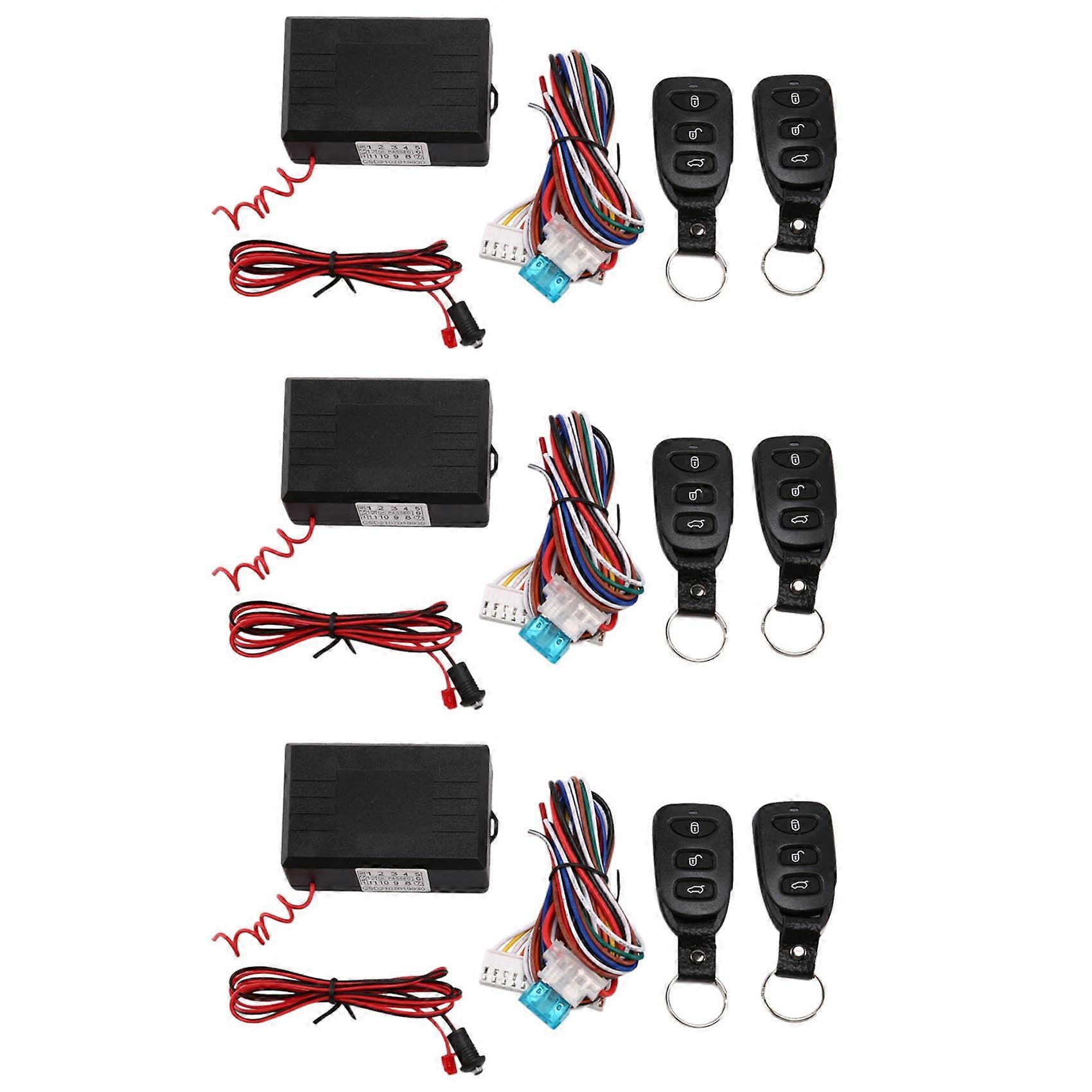 3X Car Alarm Systems Auto Remote Central Kit Door Lock Keyless Entry System Central Locking with Remote Control