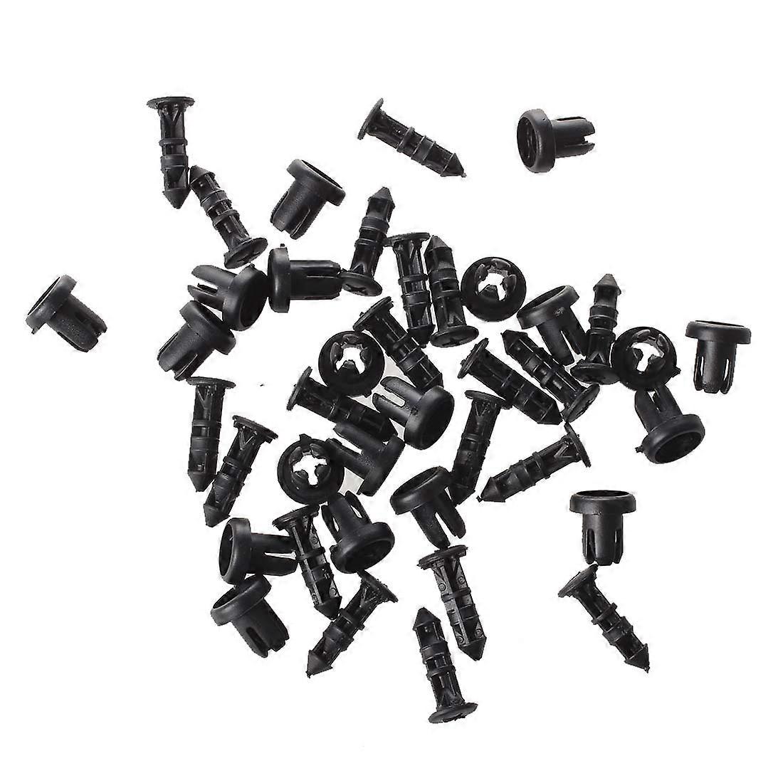 20 Pcs 9mm Hole Push in Expanding Screw Panel Clips Plastic Rivet Black