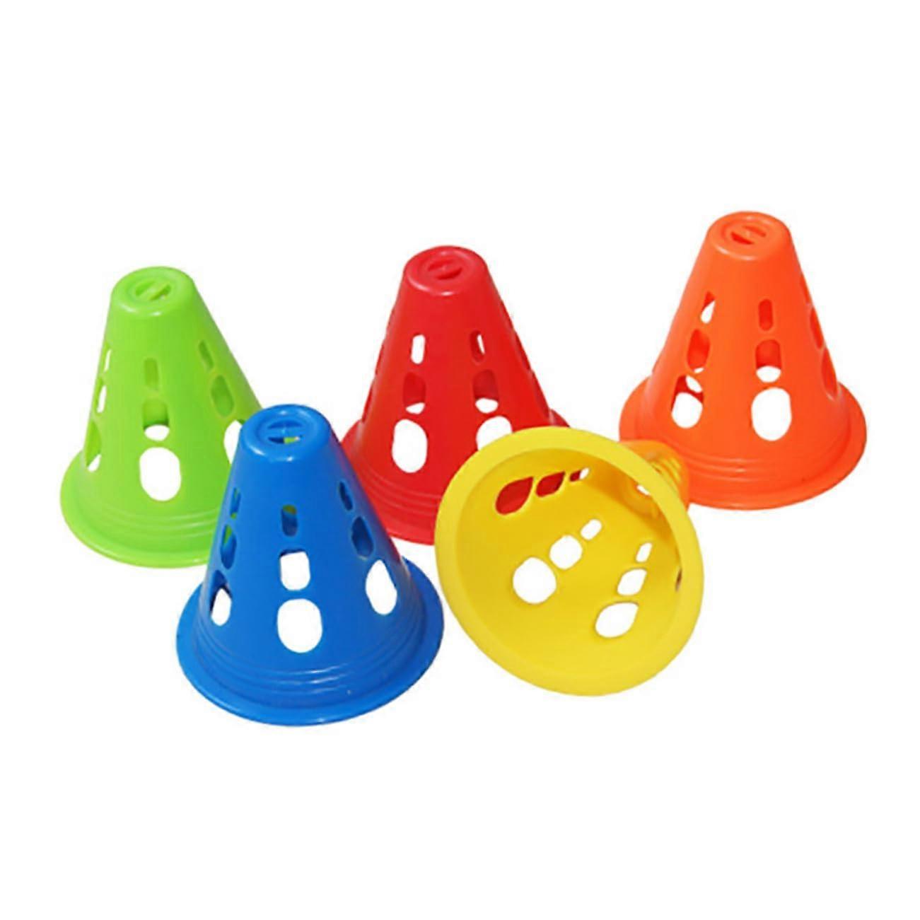 20pcs Roller Skating Cones Plastic Agility Training Markers Bright Assorted Colors Hollow Design