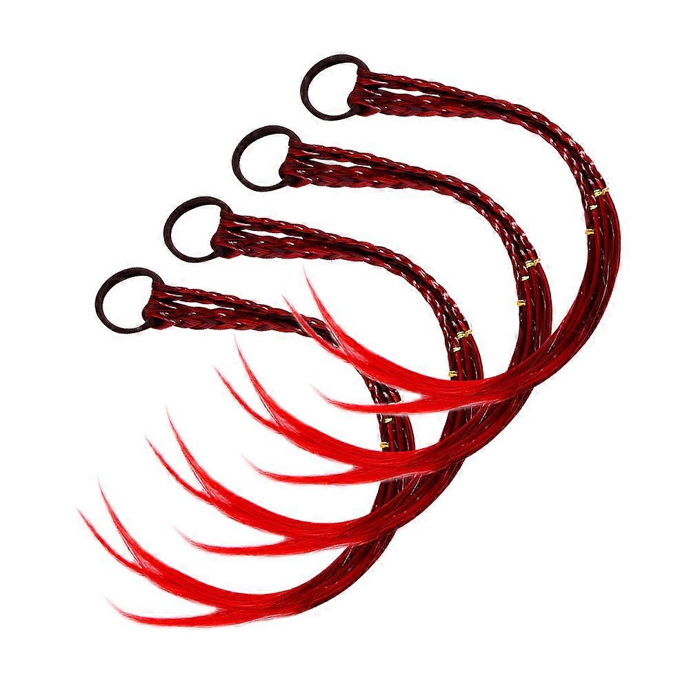 Braid Hair Rope Children Braid Wig Accessory for Decoration 4Pcs