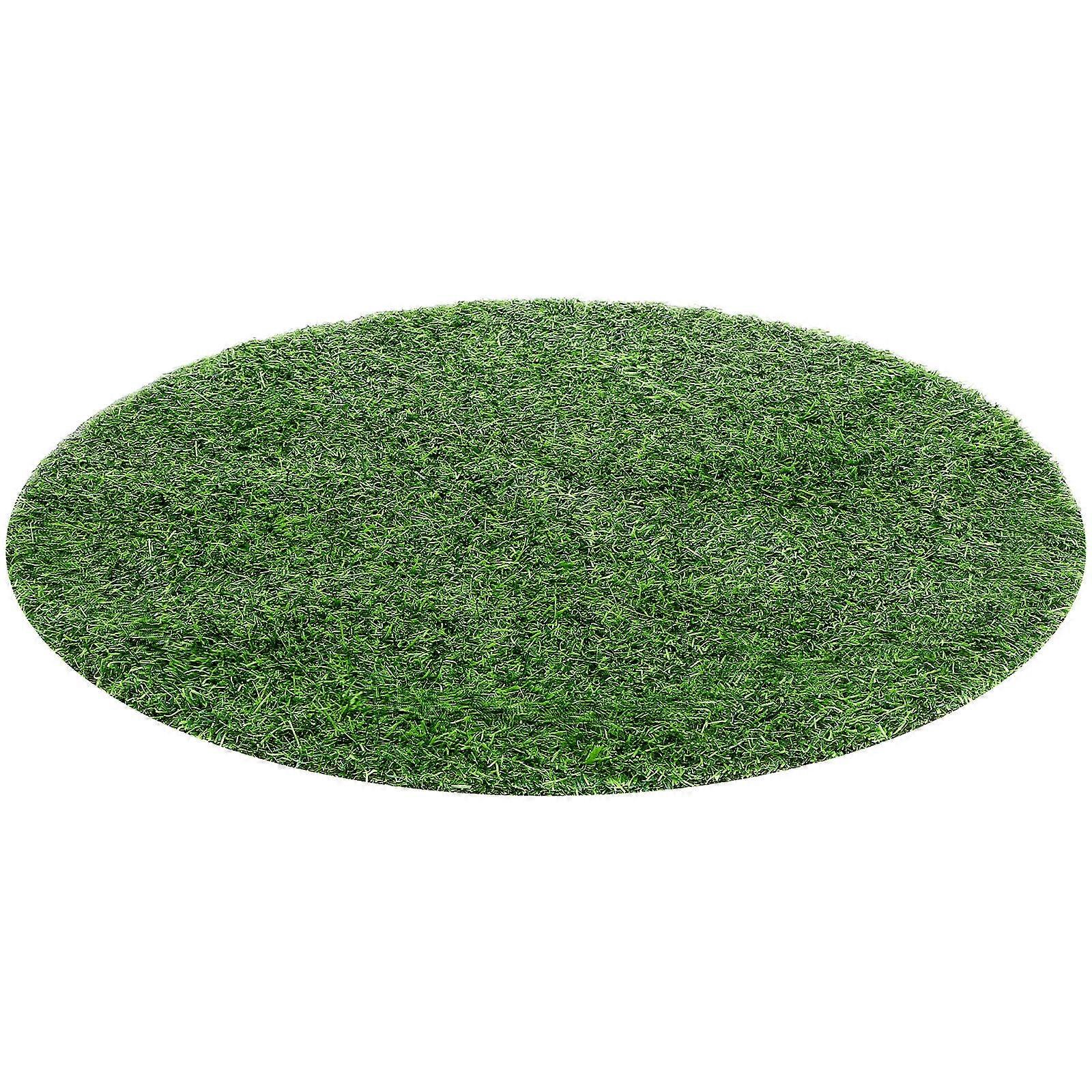 Grass Table Mat for Decoration 2Pcs Green PVC Round Artificial Table Mats