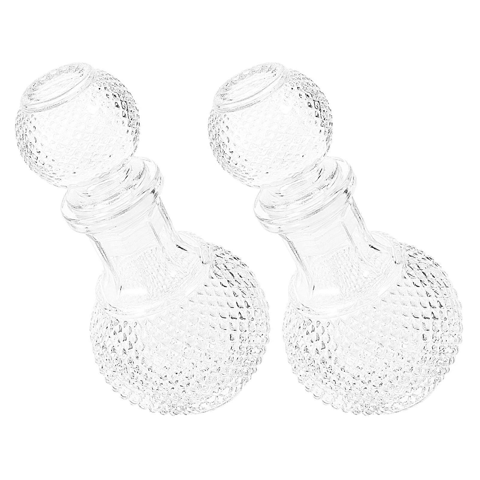 Decanter for Storage 2Pcs Transparent Glass Whiskey