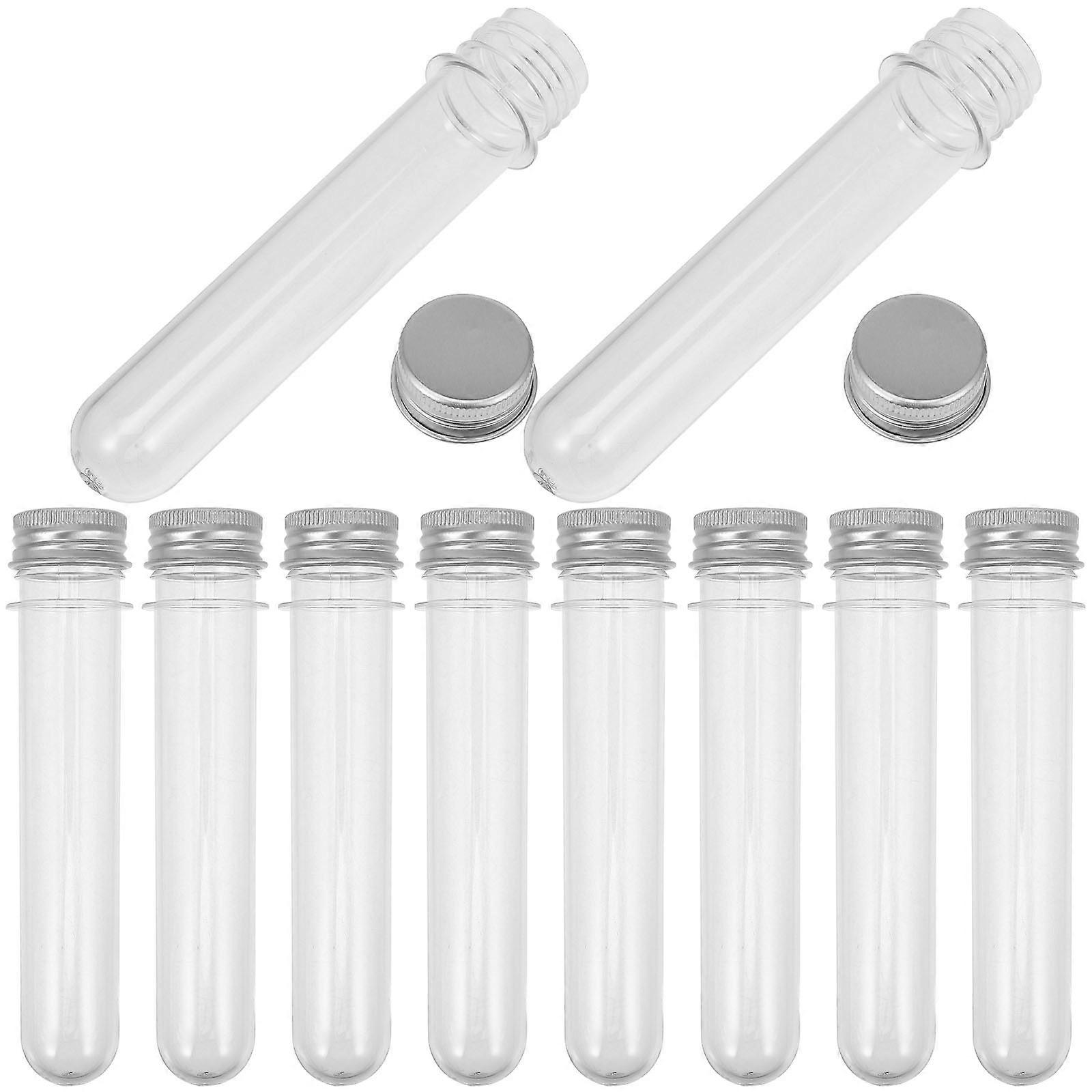 Candy Container Plastic Test Tubes for Storage Use 10Pcs Silver Portable Tubes
