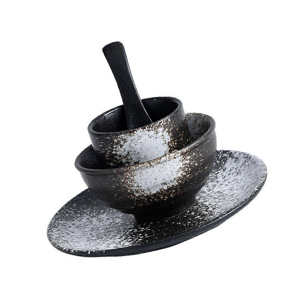 Decorative Ceramic Spoon Set with Household Ceramic Bowl for Multi-Function Use