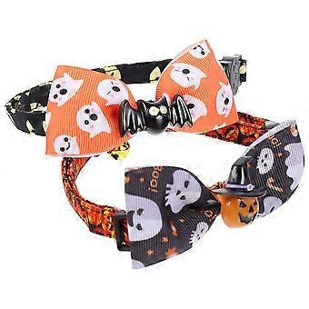 Halsbandjes voor huisdieren met strikje, Halloween kattenhalsbandjes, verstelbaar, 6-delige set voor kittens