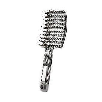 Professional Curved Ventilated Styling Hairbrush Barber Hair Styling Tool (black)