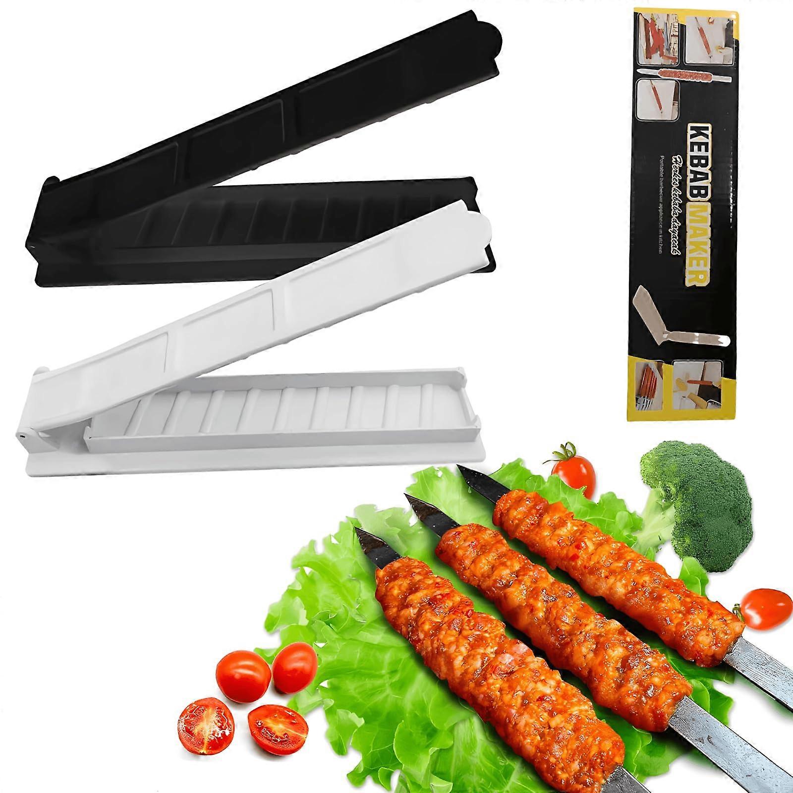 Manual Kebab Maker Press Set 2pcs Plastic Mold for Uniform Shape and Easy Portion Control