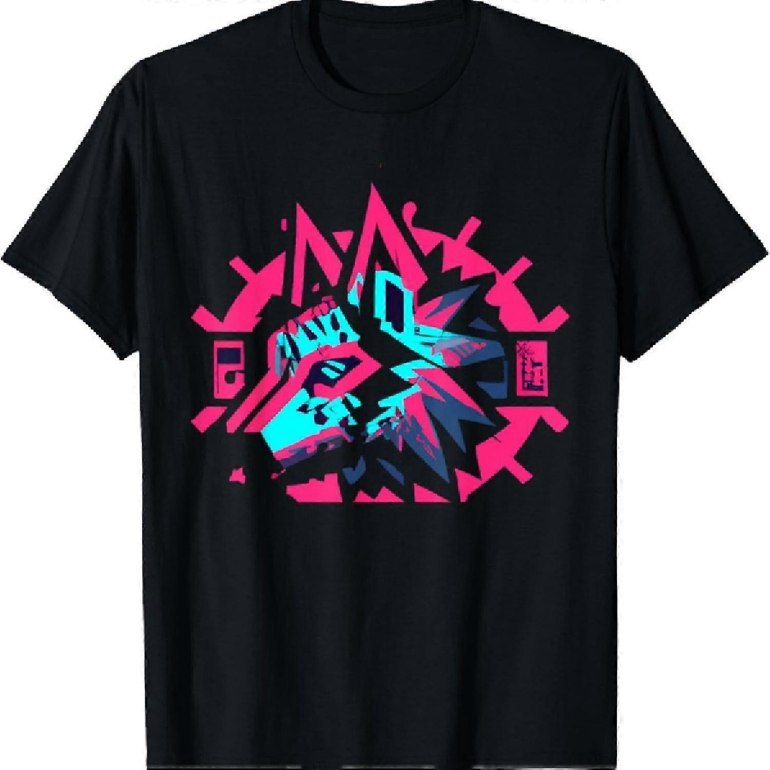 Wolf-T-Shirt im Cyberpunk-Stil