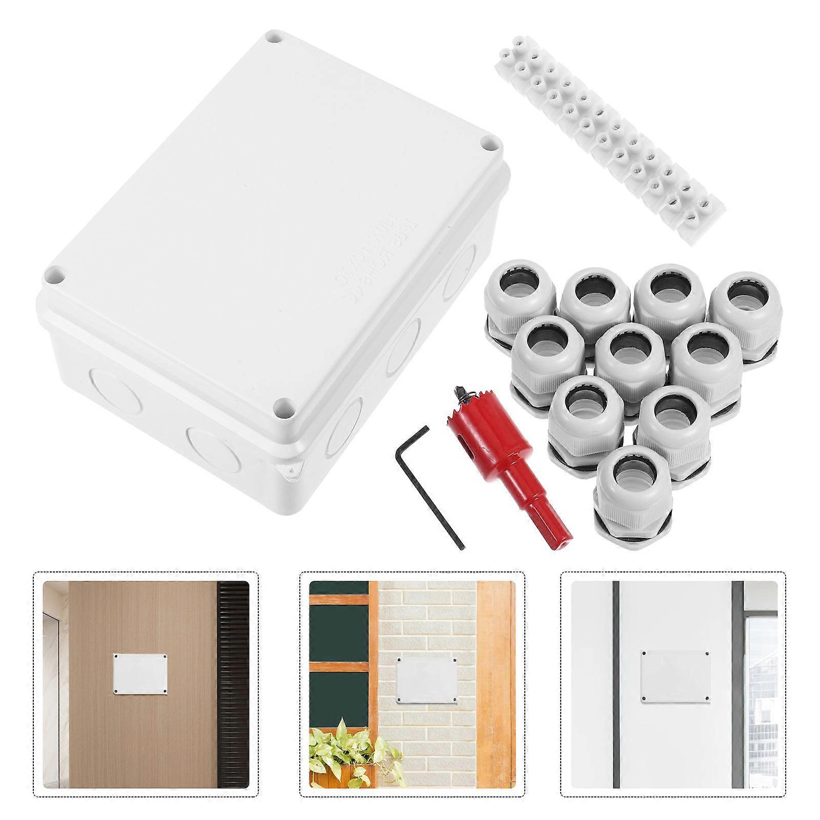 Cable Junction Box Wiring Accessory for Connection 4Sets White