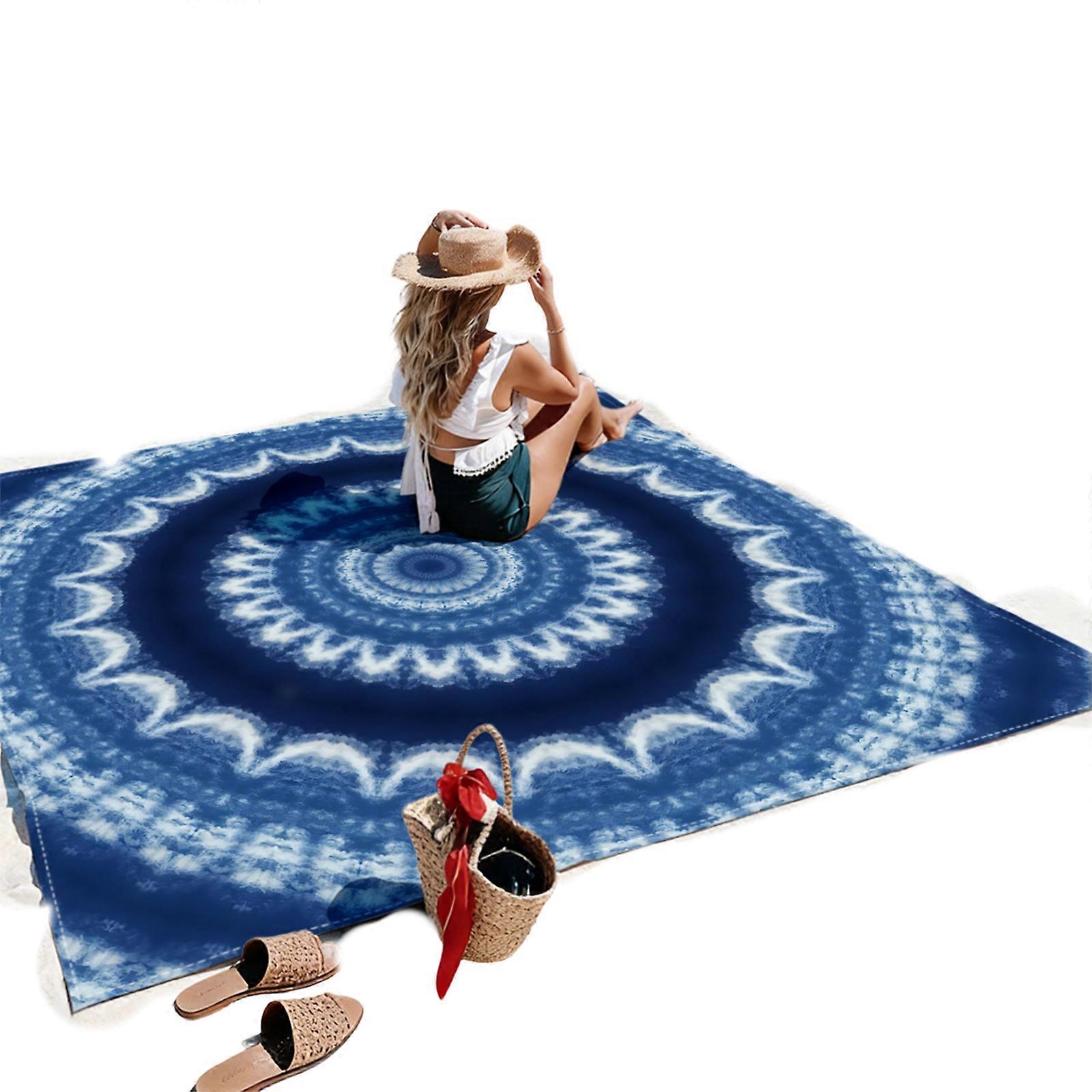 Çok Amaçlı Açık Hava Piknik Minderi, Plaj Örtüsü, Aile Toplantıları, Sahil Aktiviteleri İçin, Kaymaz Polyester Yüzey, 150x150cm