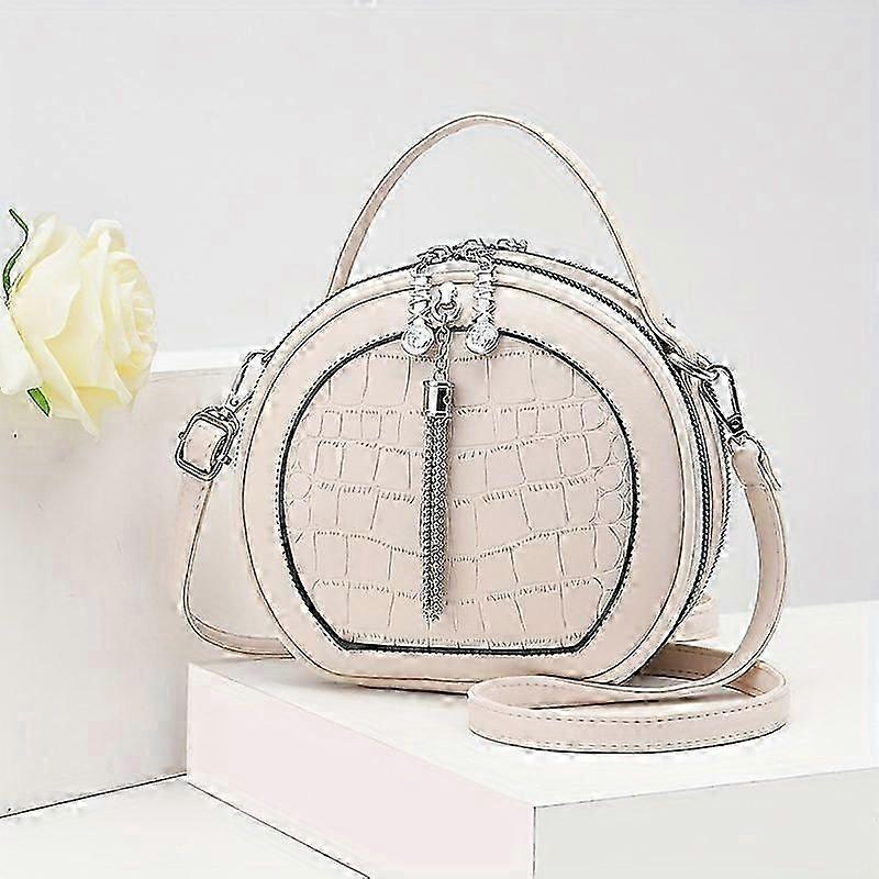 Round Crocodile Pattern Handbag