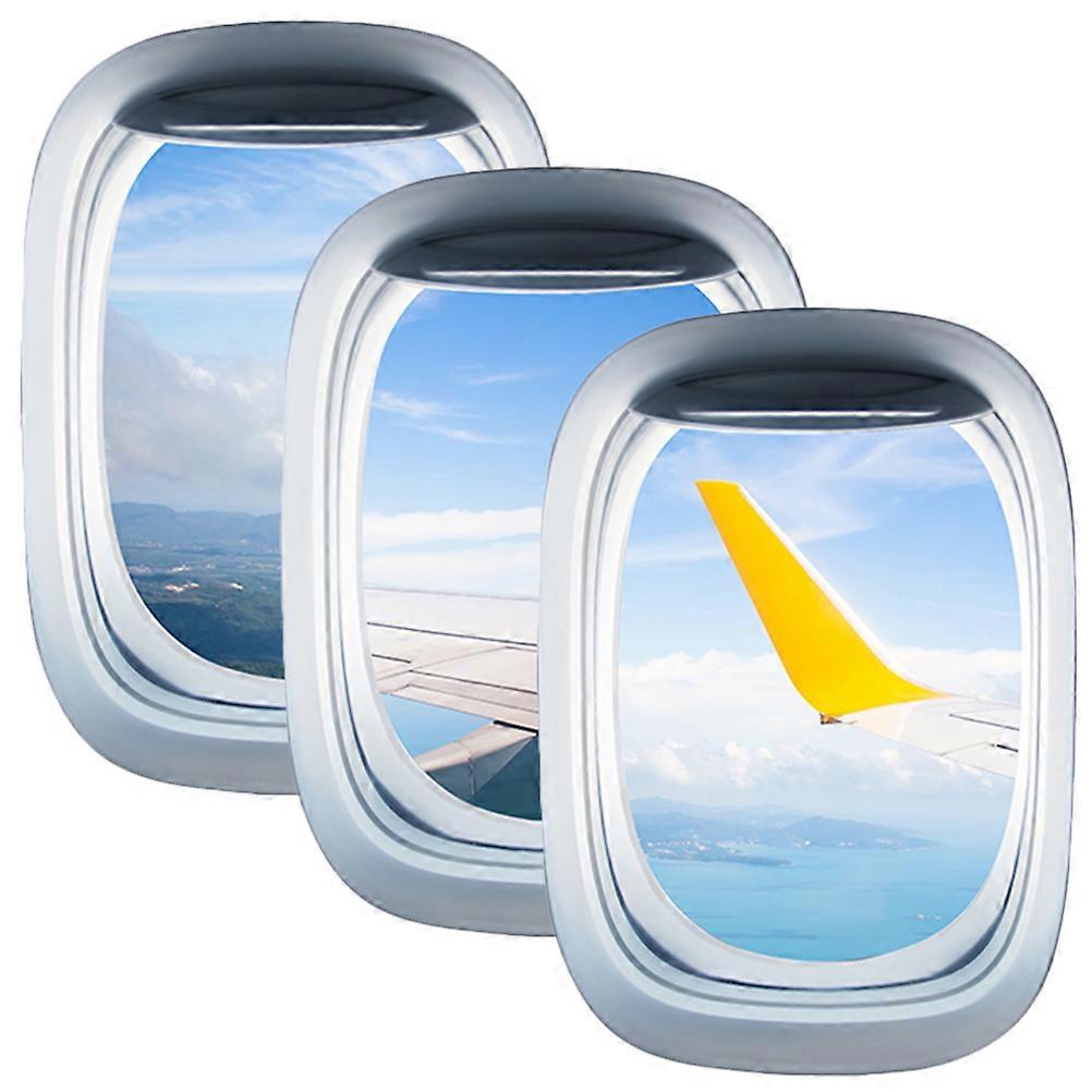 Airplane Window Decals Window Wall Stickers for Landscape Decor 6 Sheets