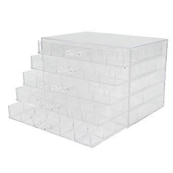 5 Layer Transparent Jewelry Box Drawer Type Dustproof Transparent Jewelry Storage Box 120 Compartments Jewelry Box 120 Grid 5 Layer Jewelry Box