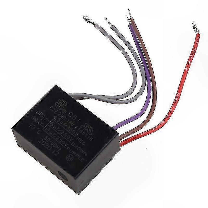 5-Wire Ceiling Fan Capacitor 4.5uf+6uf+6uf 250V Multi-Speed Replacement Component