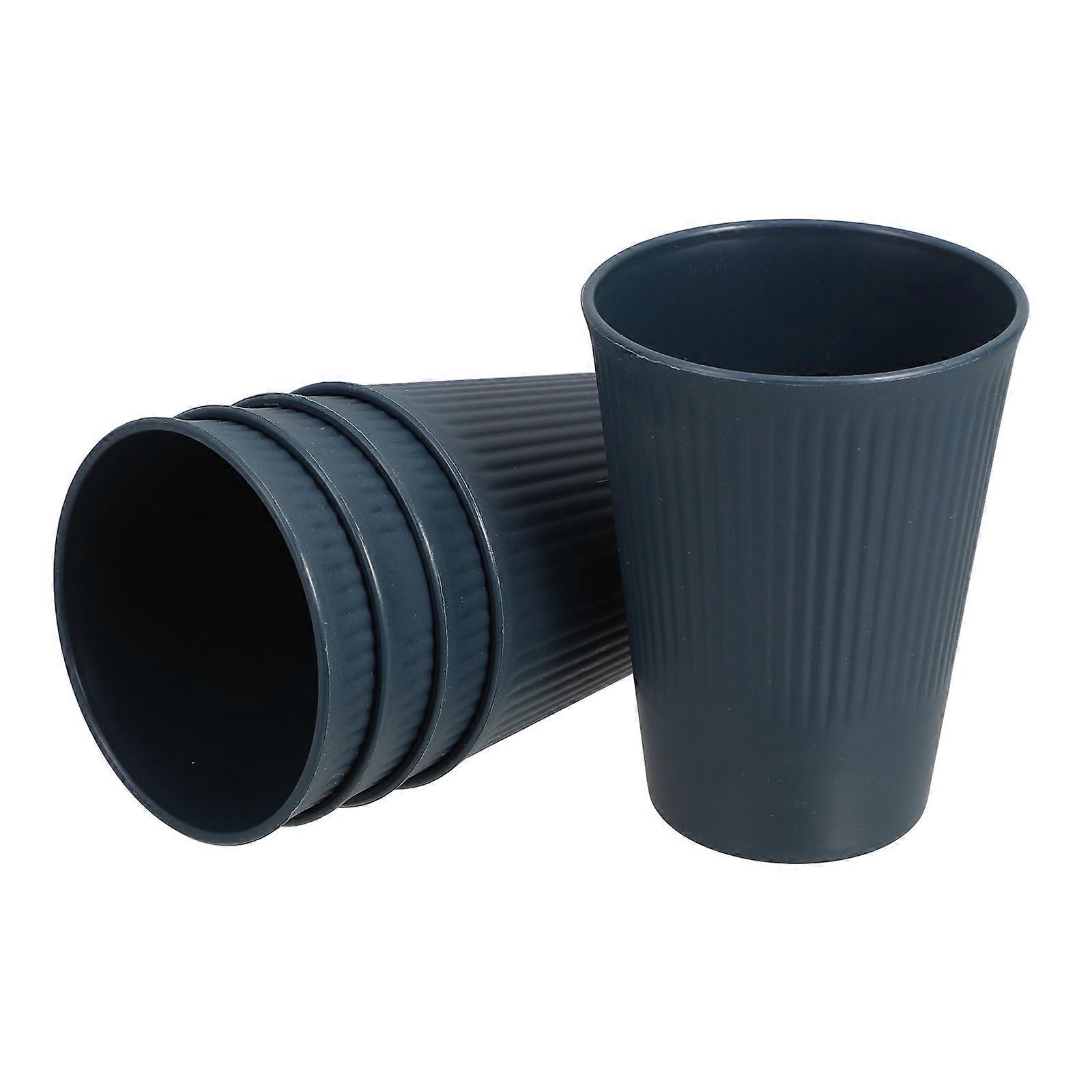 Reusable Cup Drinking Cups Plastic for Storage Use 5Pcs Dark Blue