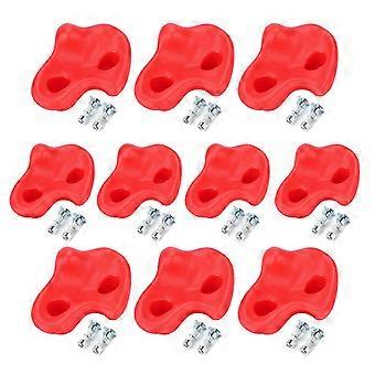 10PCS Plast Teksturert Rock Klatring Stone Rocks Wall Stones Kids Assortert Kit Bolt Red