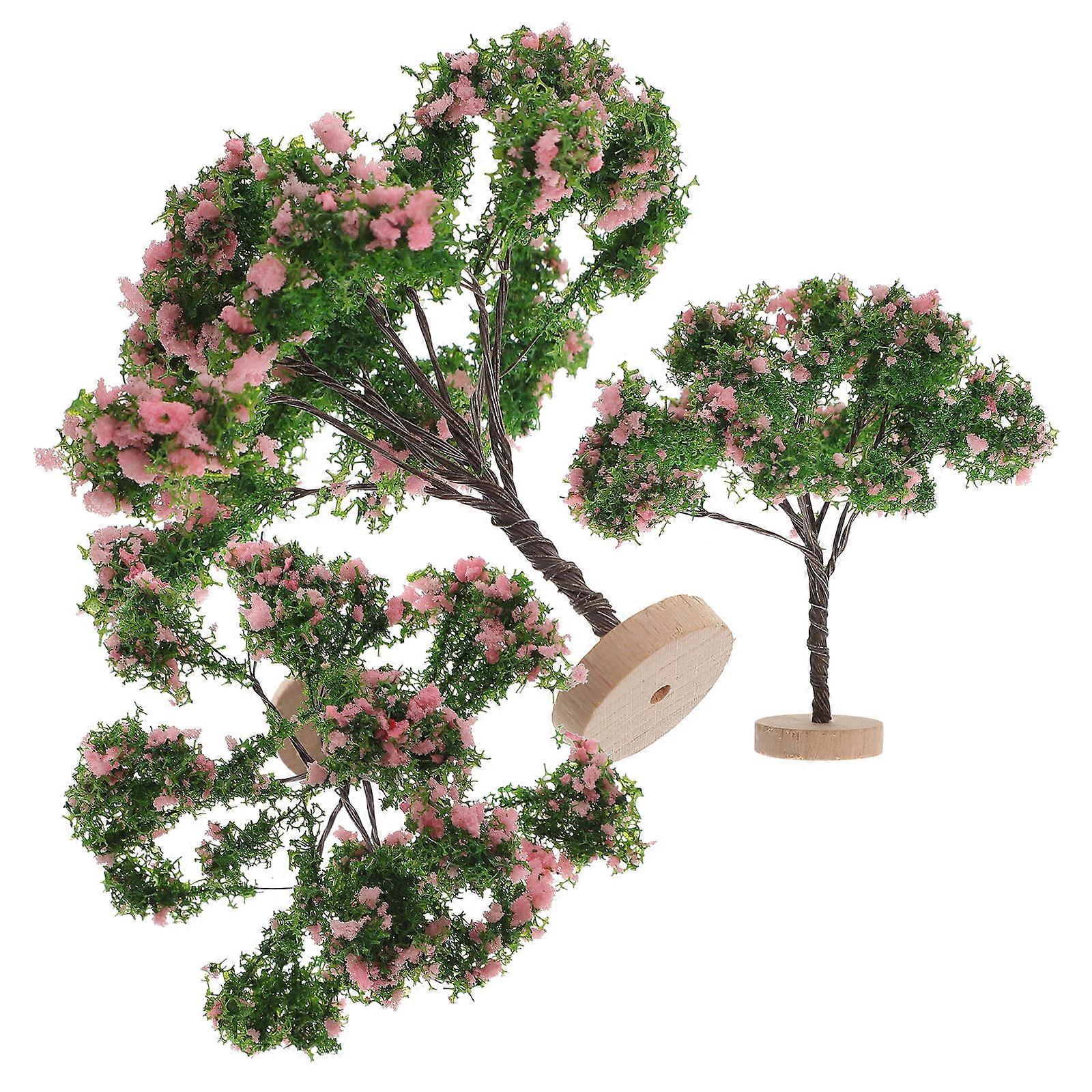 Miniature Tree Model Plastic for Landscape Decoration 3Pcs Train Trees