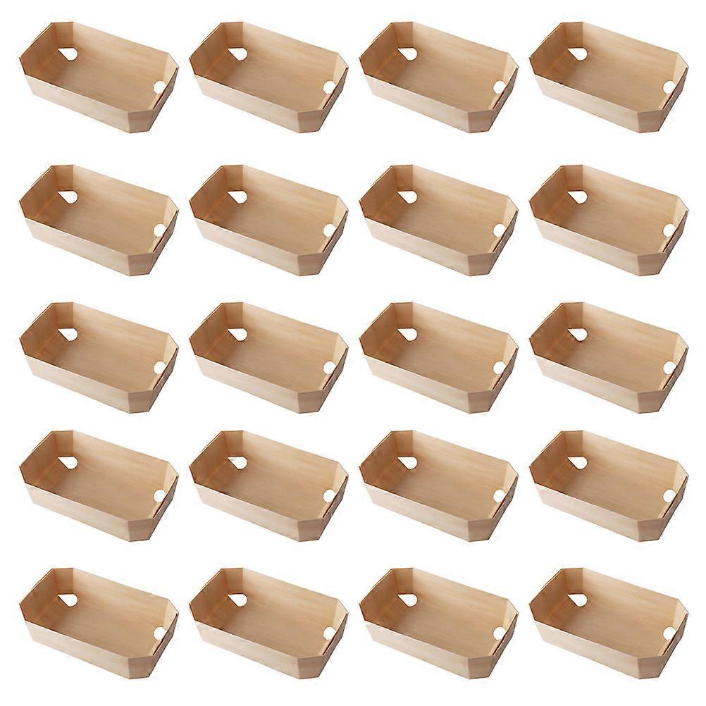 Beige Wooden Bread Baskets Bread Packing Boxes for Storage 20Pcs