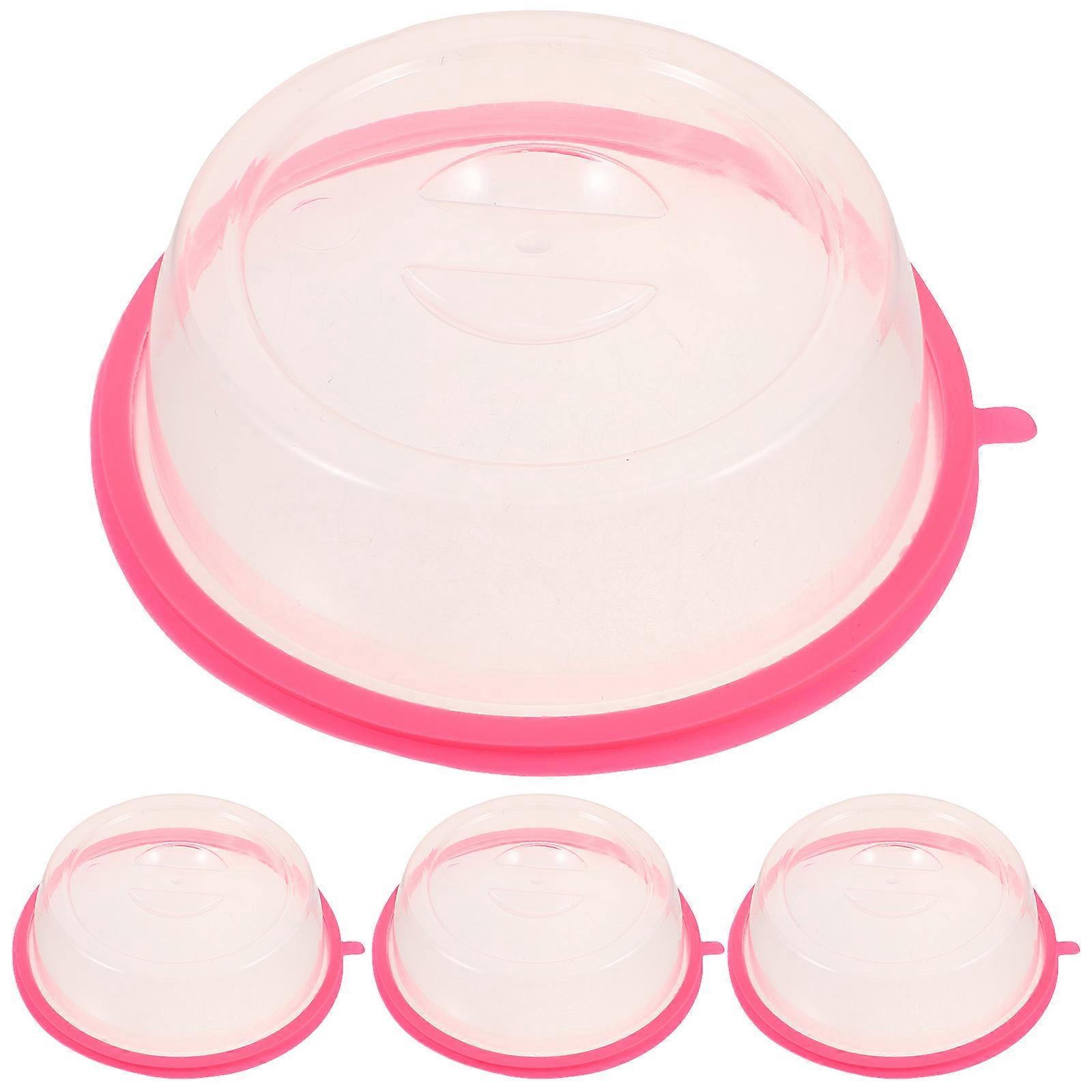 Red Microwave Oven Splatter Cover for Kitchen Use 4Pcs Set
