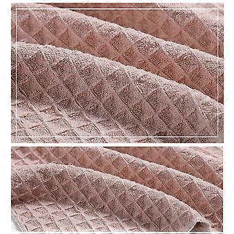 1Pc Waffle Hair Towel Ultra Absorbent Hair Drying Fast Drying Shower Bath Towel Pure Color Dry Hair for Home Hotel Travel (Pink)