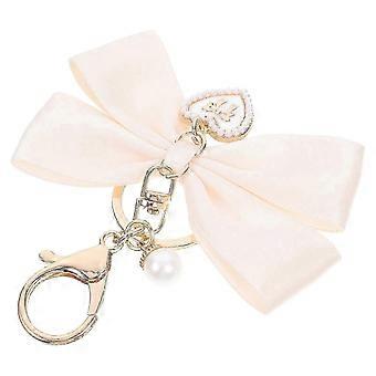 2026  Heart Shape Bow Keychain Accessory For Couples Beige 10.00X9.00X1.00CM Heart Chain Accessory 1Pack
