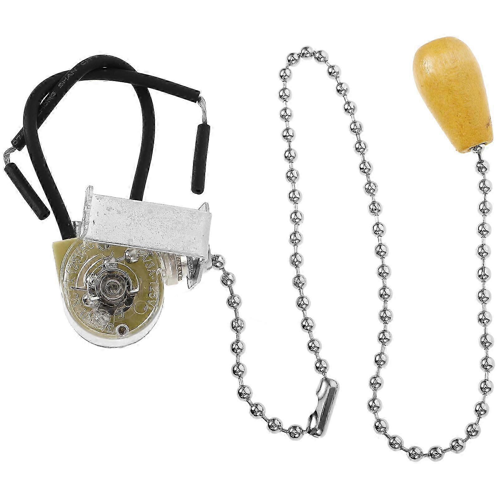 Interruptor de luz silencioso com cordão para banheiro e corrente de ferro resistente para lâmpada de 40 cm (15,7 polegadas).