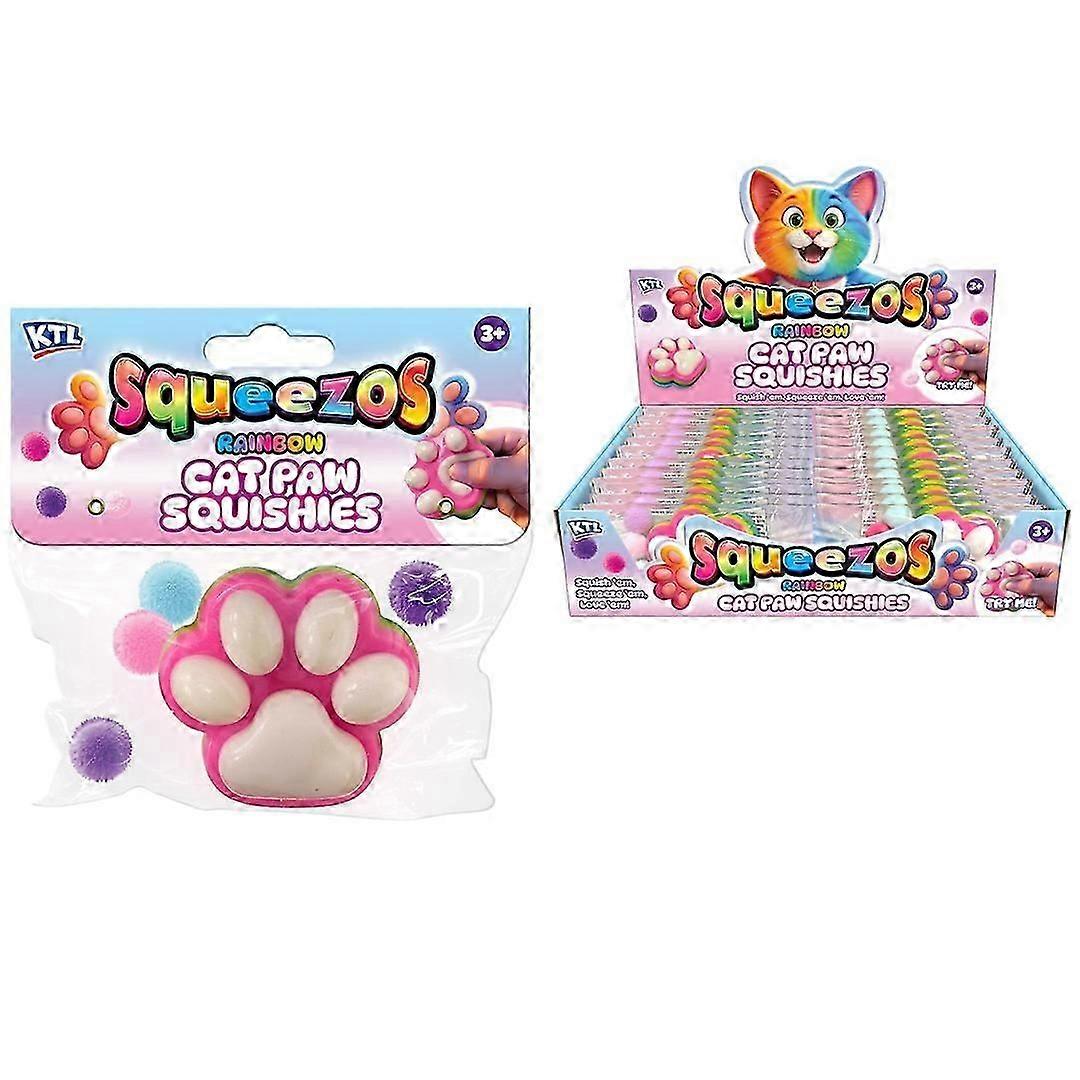Squishy Rainbow Cat Paw With Bobbles