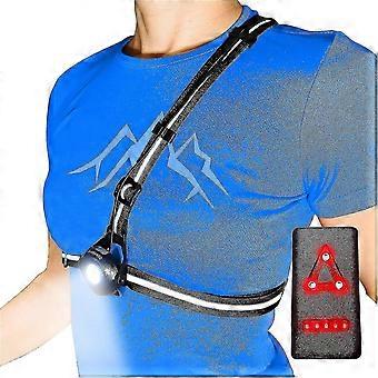 Chest Running Light compatible with Runners And Joggers With Adjustable Beam And Reflector, Usb Led Rechargeable Bicycle Light-hao