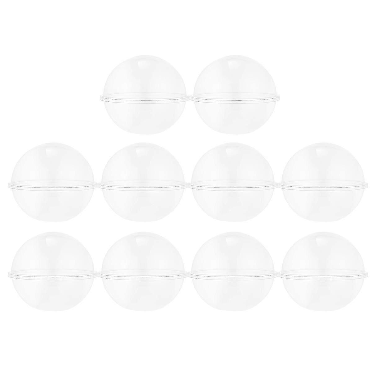 Ball Shape Transparent Plastic Cake Containers, 10Pcs, For Storage Use