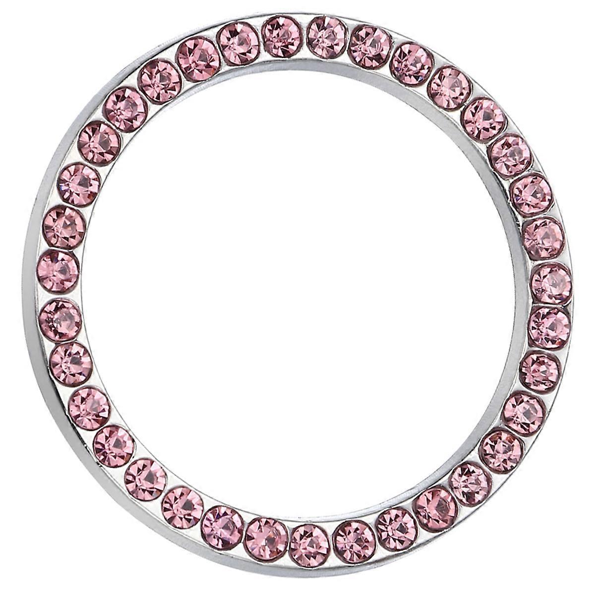 Auto Engine Start Stop Button Ring Crystal Bling Rhinestone Car Decor Accessories (Pink)