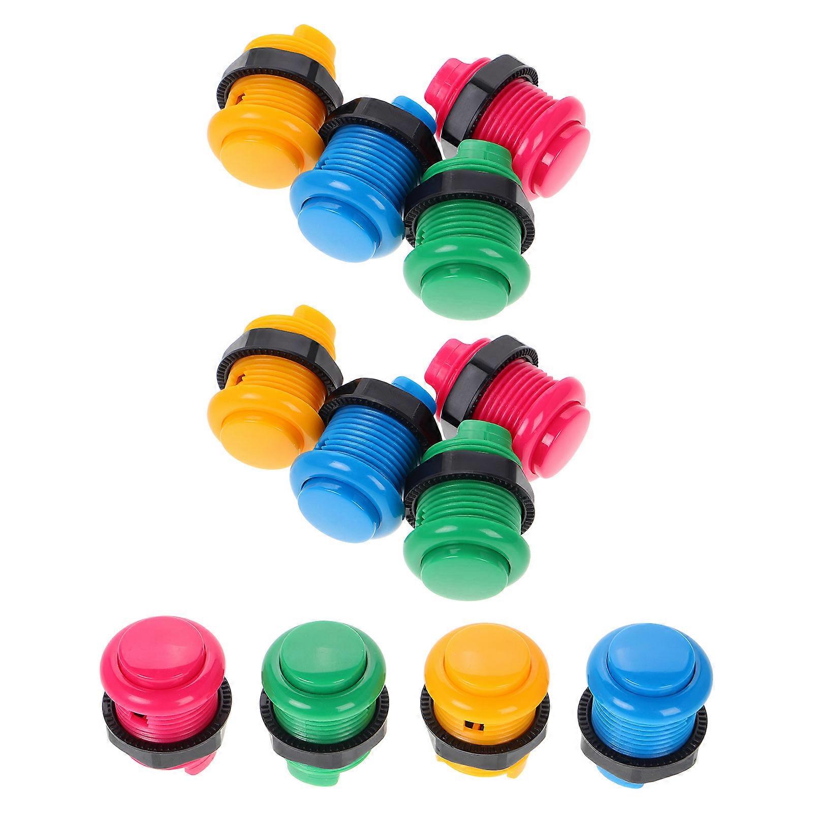 12PCS Game Push Button Replacement Round Push Button Switch for Street Video Games Accessories