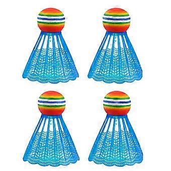 4 Stück LED-Beleuchtung, Nylon-Badminton-Federbälle, praktisches Sportzubehör, Übungszubehör für die Spielschule im Innen- und Außenbereich (blau)