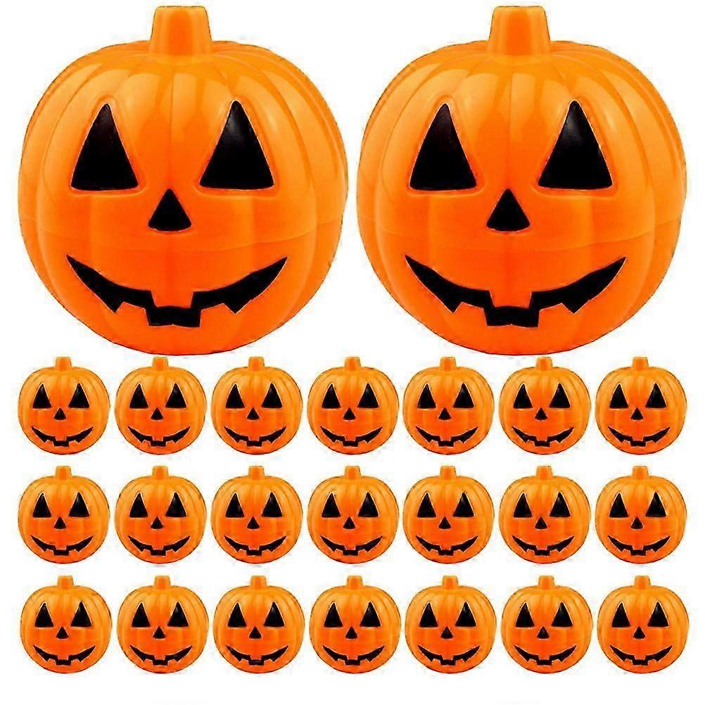 40Pcs Orange Plastic Pumpkin Candy Boxes for Halloween Storage