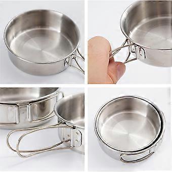 Foldable Stainless Steel Bowls for Outdoor Use 1Set of 2 Portable Camping Bowls