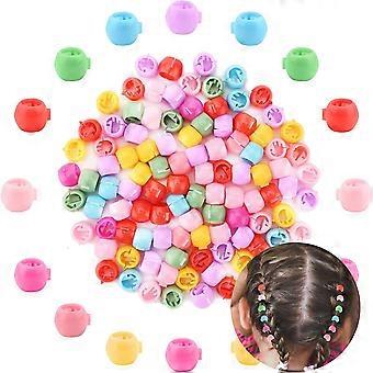 (100 stk) Mini hår perler, perle perler runde candy farge, for jenter, kvinner, fletter