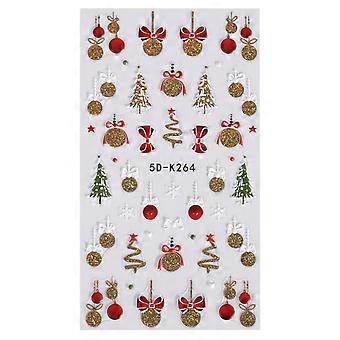 1 Sheet Christmas Nail Art Sticker Fine Workmanship Snowflake Bow Pattern Nail Art Decoration for Holiday Festival