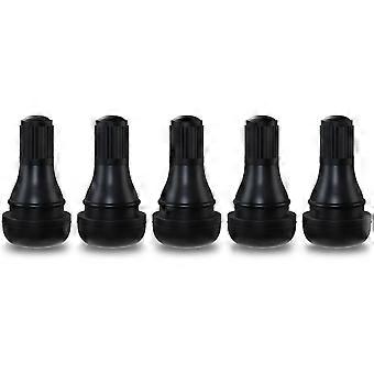 Stelo della valvola del pneumatico nero corto a scatto in gomma TR412 per fori del cerchio tubeless da 0,453 pollici 11,5 mm su pneumatici per veicoli standard (5 pezzi / borsa)