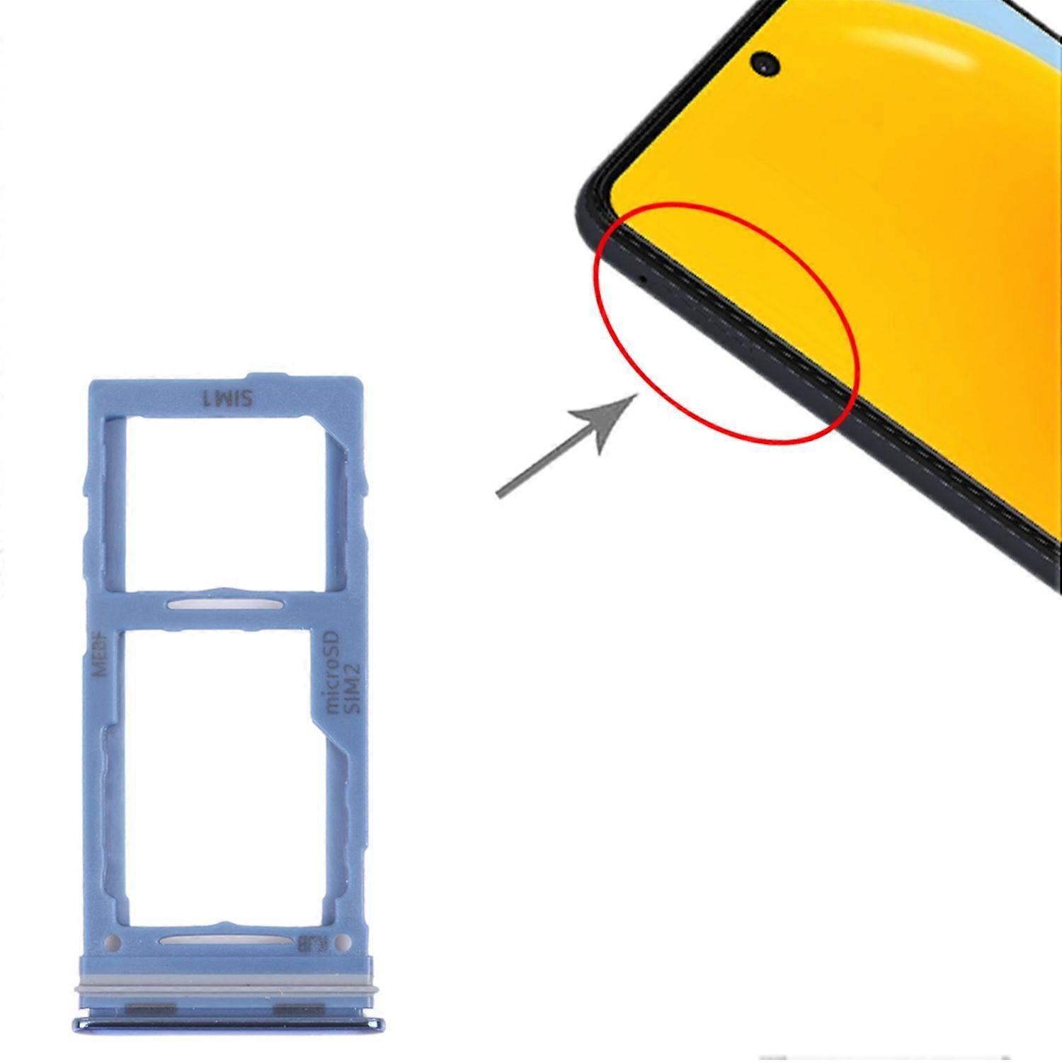 Dual SIM + Micro SD Card Holder Adapter for Samsung Galaxy M52 5G Blue