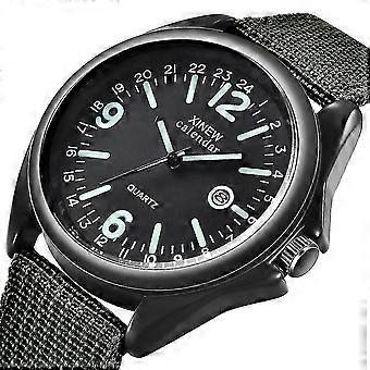 Reloj de cuarzo militar para hombres con fecha de fecha y lujo deportivo de pulsera