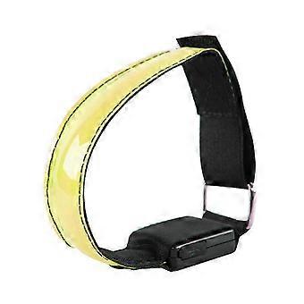Adjustable Reflective LED Armband, Rechargeable, Multi-Mode Flashing for Outdoor Sports, Yellow
